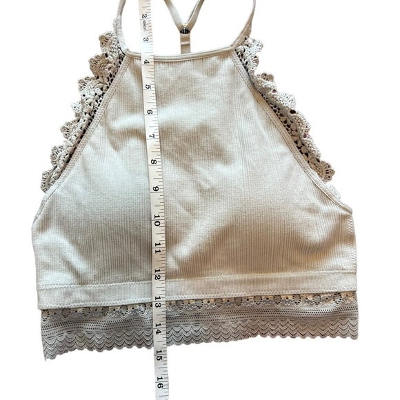 Fornia WOMEN'S CAGED BACK HIGH NECK CROCHET BRALETTE TANK TOP size S/M - Picture 4 of 11